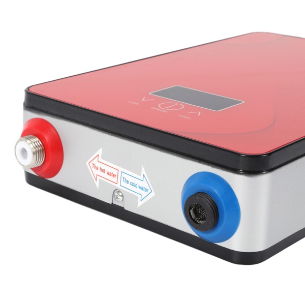 Mini chauffe-eau instantané, alimentation en eau de la salle de bain, max. 55 C, 220 V 6,5 kW (rouge)