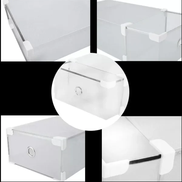 Organisateur durable pliable empilable empilable de tiroir de boîtes de rangement de chaussures en plastique 20X
