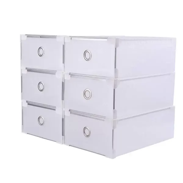 Organisateur durable pliable empilable empilable de tiroir de boîtes de rangement de chaussures en plastique 20X