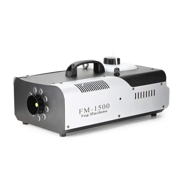 Machine à fumée DMX - 1500 W - 2 l - 9 x 3 W - 3 en 1 - LED RVB - Éclairage de scène - Fumée - Avec télécommande