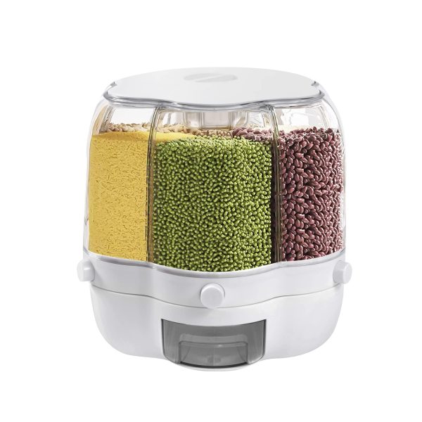 Distributeur de céréales 6 grilles Distributeur de céréales rotatif à 360° Distributeur de céréales de stockage de cuisine Distributeur de nourriture Distributeur de céréales 6 grilles Distributeur de céréales rotatif à 360° Distributeur de céréales de stockage de cuisine Distributeur de nourriture