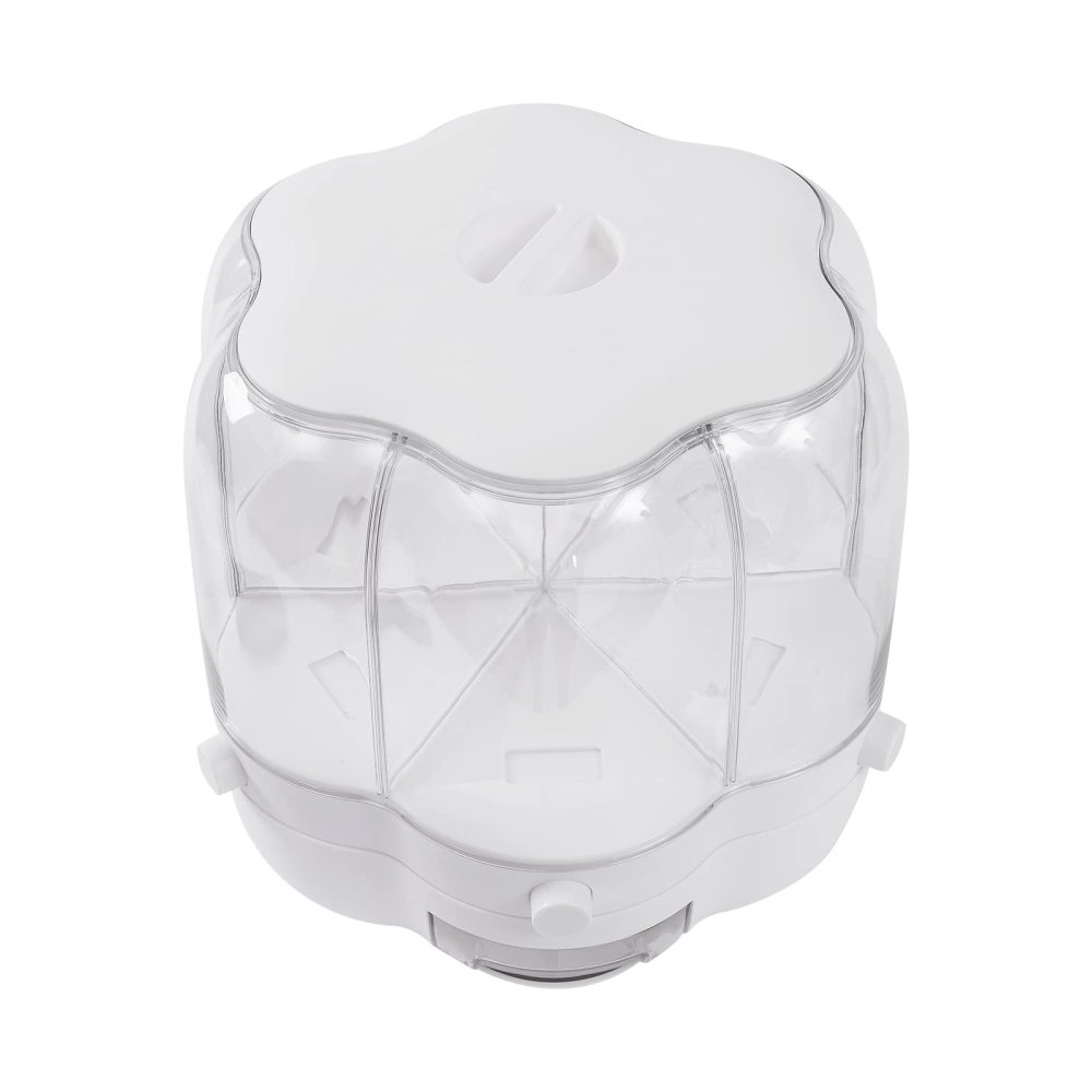 Distributeur de céréales de cuisine rotatif à 360 °, 6 grilles de seaux de voyage, récipient à céréales, capacité 12,5 kg