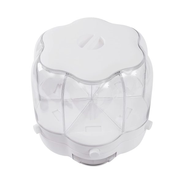 Distributeur de céréales de cuisine rotatif à 360 °, 6 grilles de seaux de voyage, récipient à céréales, capacité 12,5 kg