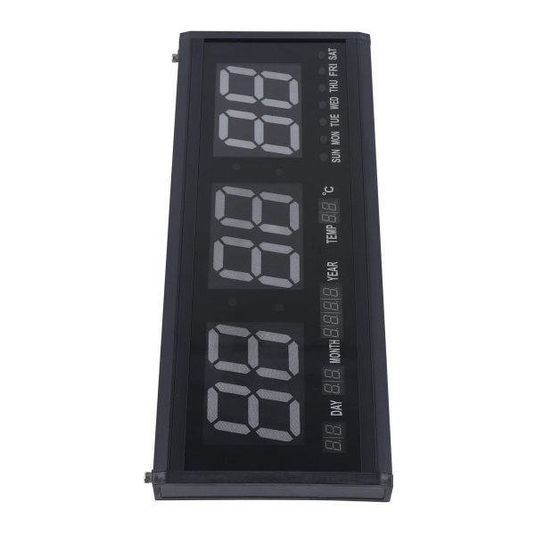 Horloge murale numérique LED avec date et affichage de la température - 480 x 190 x 30 mm