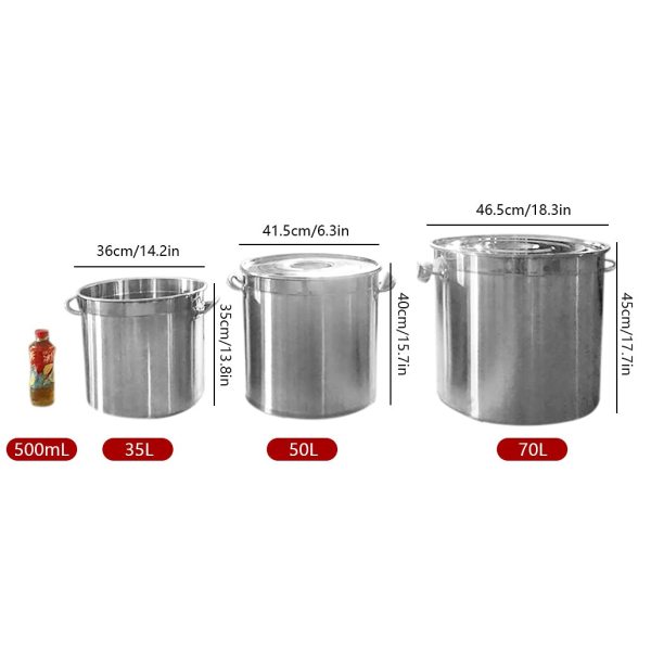Marmite universelle en acier inoxydable avec couvercle - Pour le camping - 70 l Marmite universelle en acier inoxydable avec couvercle - Pour le camping - 70 l