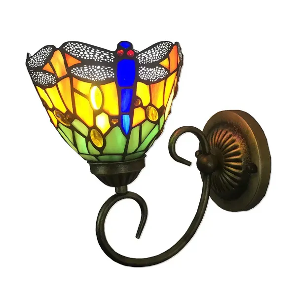 Applique murale LED en verre coloré pour couloir- lumière libellule- éclairage avant E27 Galerie Applique murale Passage
