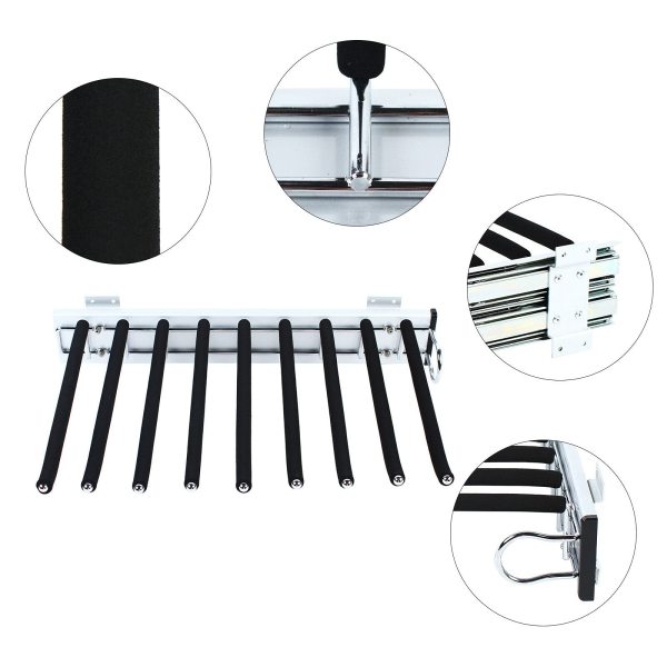Cintre en acier inoxydable pour pantalon - Extensible - Antidérapant - 9 poutres pour penderie, pantalon - Peu encombrant - (Right)