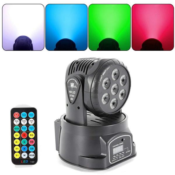 Lampe Principale Mobile d'étape de 7x10W RGBW, Eclairage Léger d'étape de DMX512, Lampe d'étape de l'effet LED 4 Couleurs pour Disco de Partie de DJ