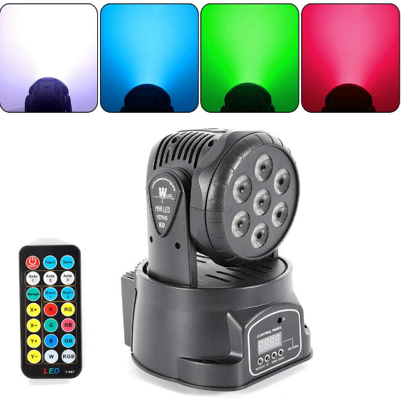 Lampe Principale Mobile d'étape de 7x10W RGBW, Eclairage Léger d'étape de DMX512, Lampe d'étape de l'effet LED 4 Couleurs pour Disco de Partie de DJ