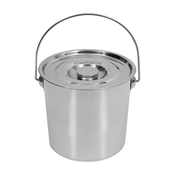 Seau à glace en acier inoxydable avec couvercle 6/12/20 l pour lait, aliments et aliments