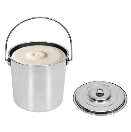 Seau à glace en acier inoxydable avec couvercle 6/12/20 litres pour aliments pour animaux, lait et denrées alimentaires