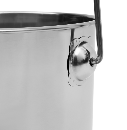 Seau à glace en acier inoxydable avec couvercle 6/12/20 litres pour aliments pour animaux, lait et denrées alimentaires