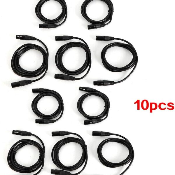 Câble de signal DMX, DMX512, câble d'éclairage de scène, 10 2m, câble de signal DMX pour éclairage de scène, noir