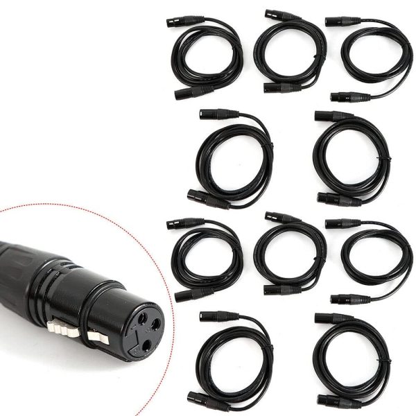Câble de signal DMX, DMX512, câble d'éclairage de scène, 10 2m, câble de signal DMX pour éclairage de scène, noir
