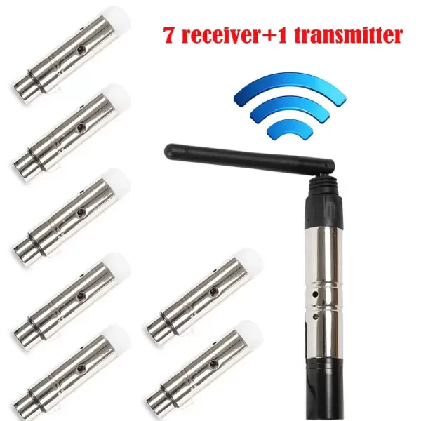 DMX512 Lot de 8 émetteurs et 7 récepteurs 2,4 G ISM sans fil pour éclairage de scène