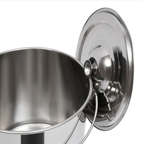 20L Seau en inox avec couvercle Seau en inox pour la cuisine Seau en inox pour le lait