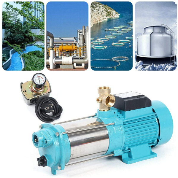 Pompe centrifuge, pompe de jardin, pompe à eau potable avec bouton poussoir, station d'eau domestique, 1300 W pour le jardin, pompe centrifuge