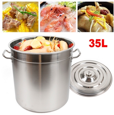 Pot de Cuisson de 35 litres Pot de Soupe Bouilloire Pot de Camping avec Couvercle Pot de Cuisson de 35 litres Pot de Soupe Bouilloire Pot de Camping avec Couvercle