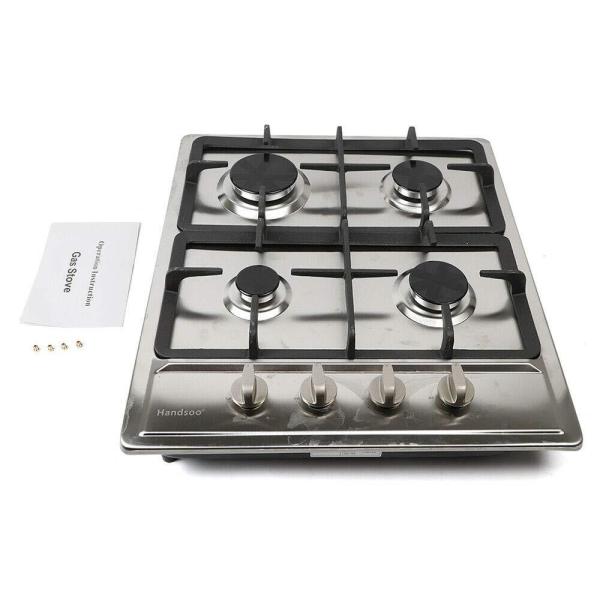 Cuisinière à gaz de 23 pouces à 4 brûleurs cuisinière à gaz Cuisinière intégrée pour gaz naturel et gaz propane, acier inoxydable au gaz naturel
