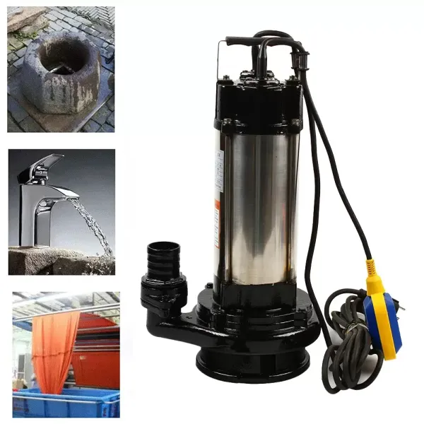 Pompe submersible pour eaux usées - 1500 W - En acier inoxydable - 6 m de câble d'alimentation avec flotteur