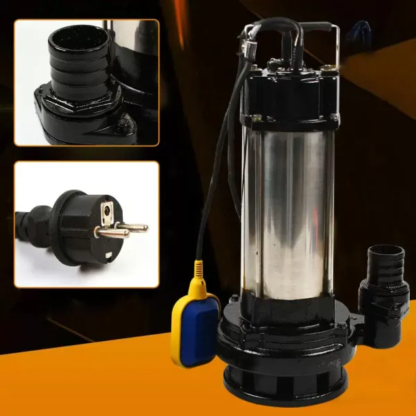 Pompe submersible pour eaux usées - 1500 W - En acier inoxydable - 6 m de câble d'alimentation avec flotteur