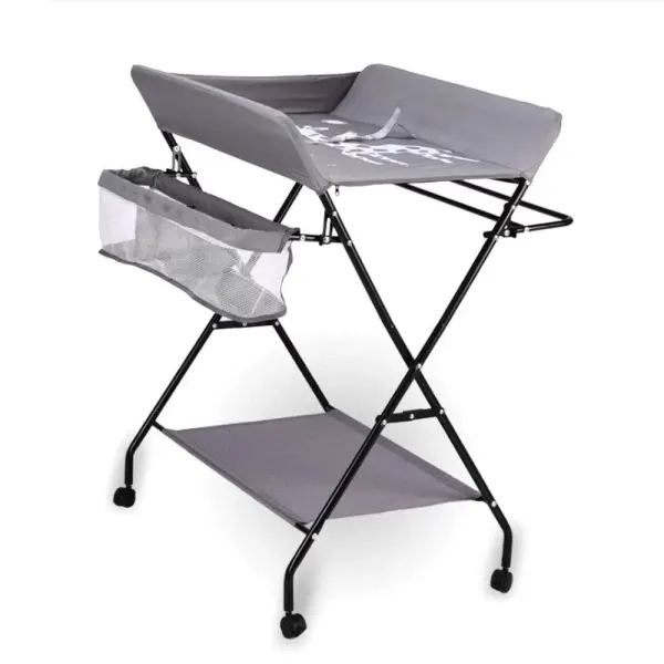 Table à langer multifonction - 25 kg - Commode à langer pliable bébé - 3 compartiments(avec/sans  roues)