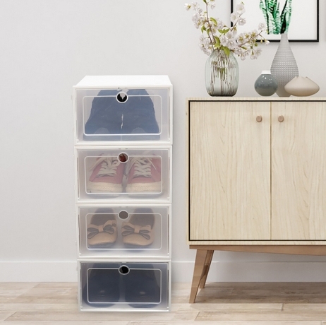 24 boîtes de chaussures transparentes empilables (avec couvercle) - hommes et femmes 24 boîtes de chaussures transparentes empilables (avec couvercle) - hommes et femmes