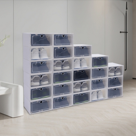 24 boîtes de chaussures transparentes empilables (avec couvercle) - hommes et femmes