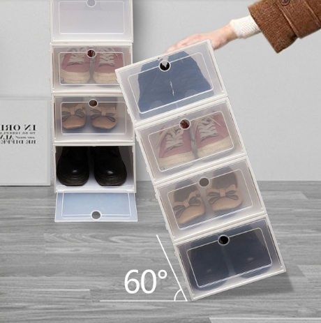 24 boîtes de chaussures transparentes empilables (avec couvercle) - hommes et femmes 24 boîtes de chaussures transparentes empilables (avec couvercle) - hommes et femmes