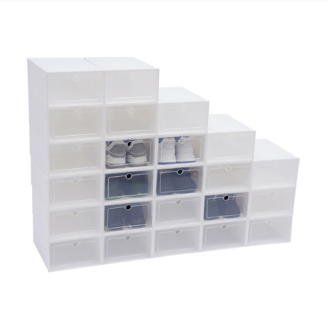 24 boîtes de chaussures transparentes empilables (avec couvercle) - hommes et femmes 24 boîtes de chaussures transparentes empilables (avec couvercle) - hommes et femmes