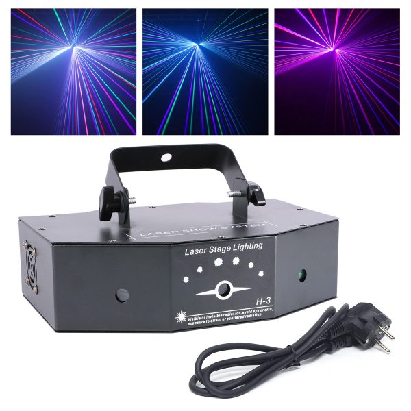 DMX 3 lentilles RGB couleur faisceau de balayage lampe disco 500MW lumière de projecteur DJ bar
