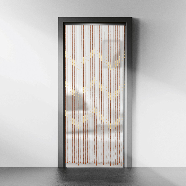 Rideau de porte en perles de bois 90 cm x 175 cm x 27 cm