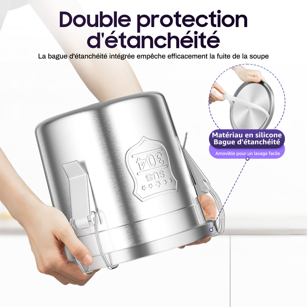 Récipient à céréales en acier inoxydable 6 L/12 l pour la cuisine et la farine d'huile