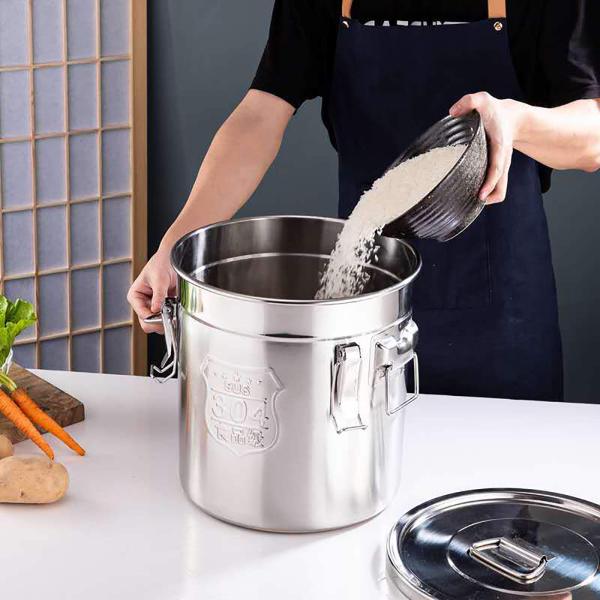 Récipient à céréales en acier inoxydable 6 L/12 l pour la cuisine et la farine d'huile