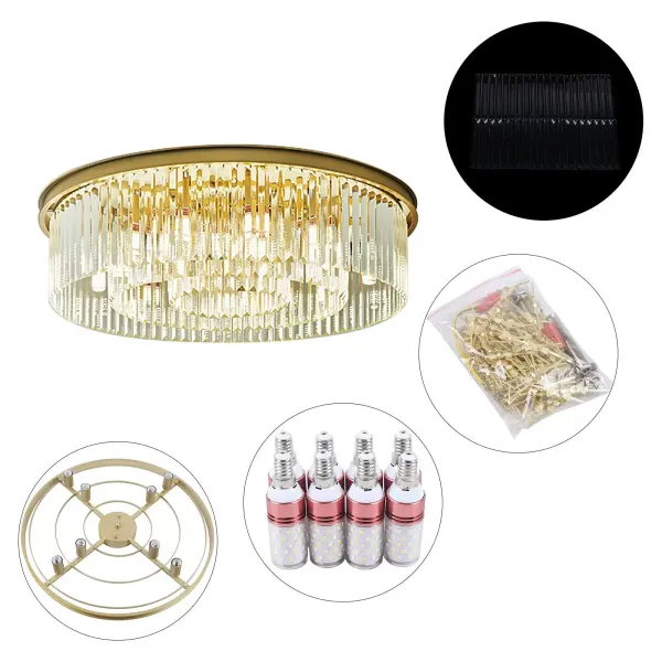 Plafonnier en cristal moderne de luxe - 8 x E14 - Pour chambre à coucher, salon - 110-220 V