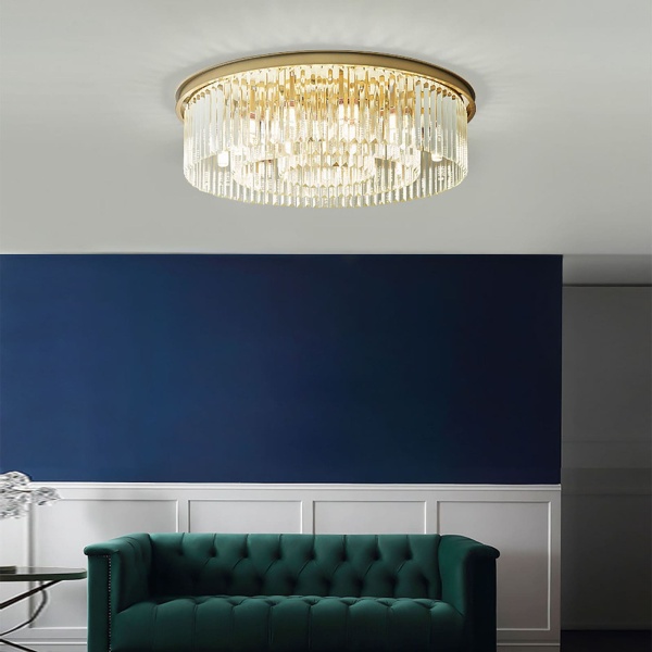Plafonnier en cristal moderne de luxe - 8 x E14 - Pour chambre à coucher, salon - 110-220 V