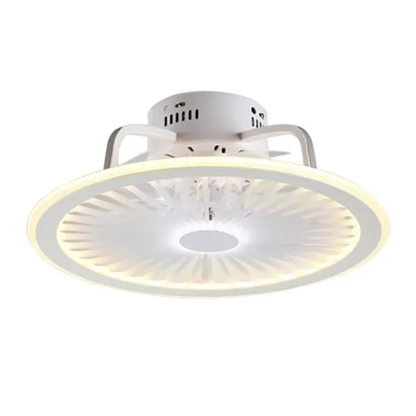 Ventilateur de plafond 48 x 18 cm avec éclairage LED moderne plafonnier lumière variable fans plafonniers avec télécommande
