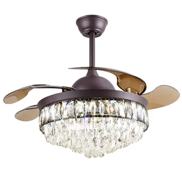 Plafonnier rétro avec ventilateur de plafond en cristal - 42
