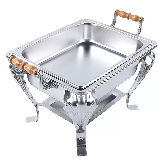 RVS warmer voor horeca, buffetten en feesten met houder - deksel 42 x 29 x 32 cm