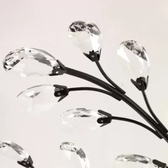 Antieke metalen en kristallen kroonluchter - plafondlamp - klassieke bloemvormverlichting - 5 E14-lampen