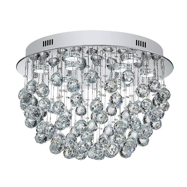 Lustre moderne K9 à 9 lumières en cristal - Lustre encastré moderne pour chambre à coucher, salle à manger, salon