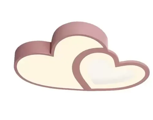 Plafonnier Moderne Bébé Avec télécommande Dimmable Nursery Acrylique Abat-Jour Décoratif Chambre Lustre Rose 55Cm (rose)