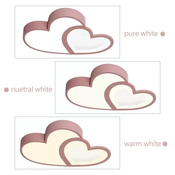 Plafonnier Moderne Bébé Avec télécommande Dimmable Nursery Acrylique Abat-Jour Décoratif Chambre Lustre Rose 55Cm (rose)