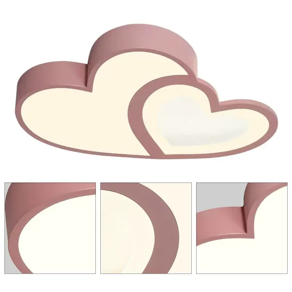 Plafonnier Moderne Bébé Avec télécommande Dimmable Nursery Acrylique Abat-Jour Décoratif Chambre Lustre Rose 55Cm (rose)