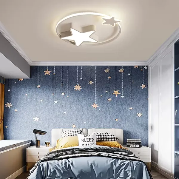 Plafonnier LED 29 W - Ciel étoilé créatif - Intensité variable - Facile à installer -blanc