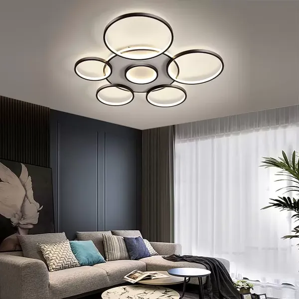CNCEST-Lustre LED de luxe à 7 têtes à intensité variable pour salon et chambre à coucher