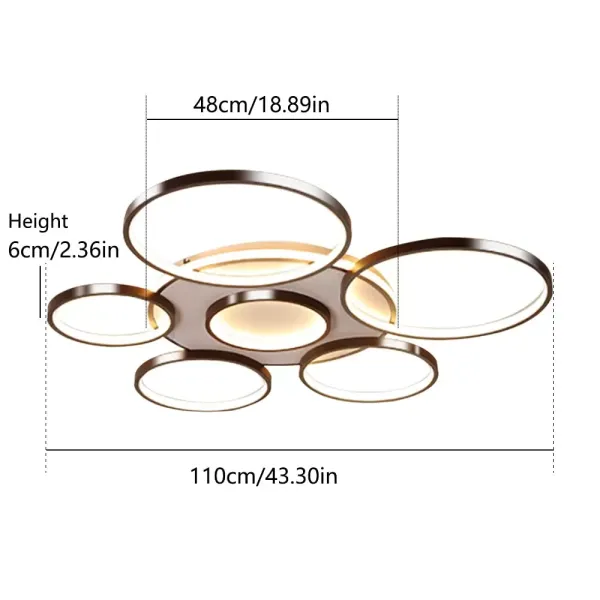 CNCEST-Lustre LED de luxe à 7 têtes à intensité variable pour salon et chambre à coucher CNCEST-Lustre LED de luxe à 7 têtes à intensité variable pour salon et chambre à coucher