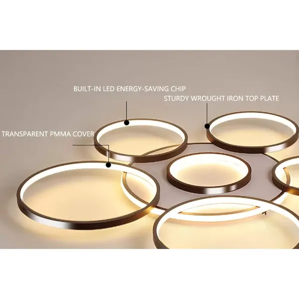CNCEST-Lustre LED de luxe à 7 têtes à intensité variable pour salon et chambre à coucher