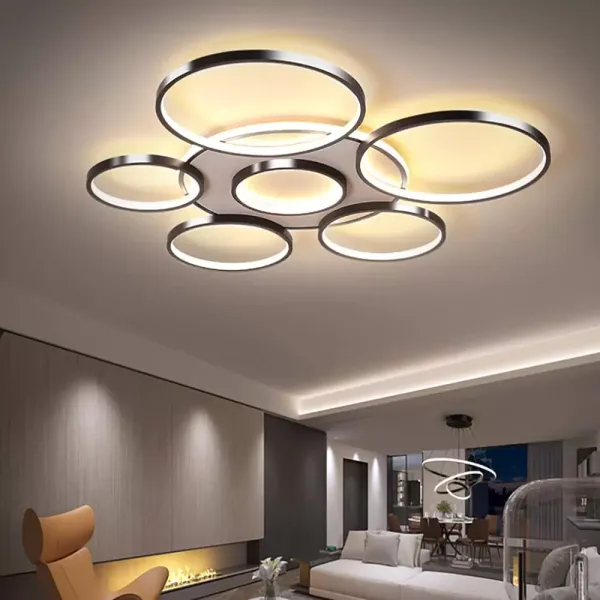 CNCEST-Lustre LED de luxe à 7 têtes à intensité variable pour salon et chambre à coucher