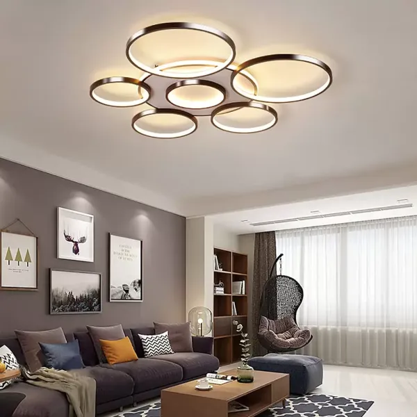 CNCEST-Lustre LED de luxe à 7 têtes à intensité variable pour salon et chambre à coucher
